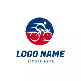 Bike Logo Circle and Speed Biker logo design