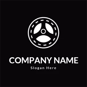Driver Logo Circle and Steering Wheel logo design