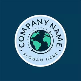 Geography Logo Circle and Terrestrial Globe logo design