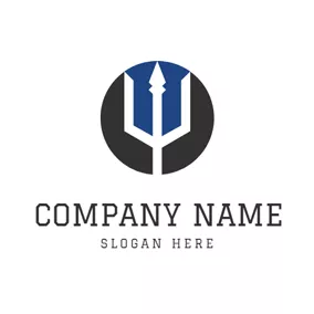 Dreizack Logo Circle and Trident Sign logo design
