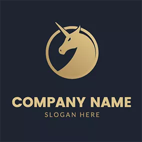 ユニコーンロゴ Circle and Unicorn logo design