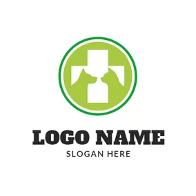 Veterinary Logo Circle Animal and Cross logo design