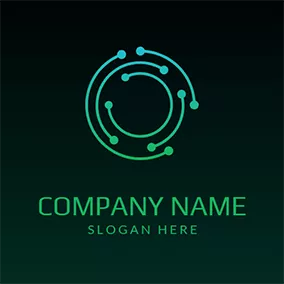 IT Logo Circle Annular Line and Spot logo design