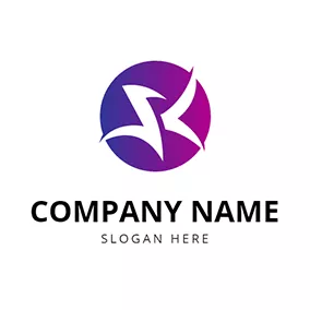 Sk Logo Circle Bird and Letter S K logo design