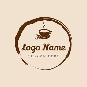 Coffee Logo Circle Brown Coffee logo design