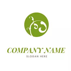 Fern Logo Circle Cartoon Fern logo design