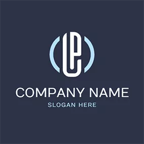 Lロゴ Circle Clip Abstract Letter L P logo design