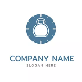Kettlebell Logo Circle Clock Kettlebell logo design