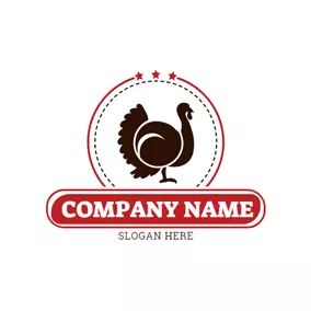 Turkey Logo Circle Decoration and Turkey logo design
