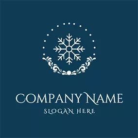 Snowflake Logo Circle Decoration Pretty Snowflake logo design