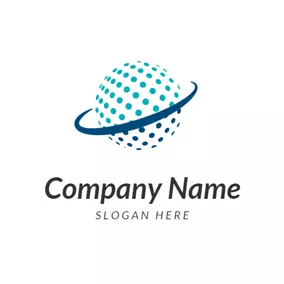 Communication Logo Circle Dot Earth and News logo design