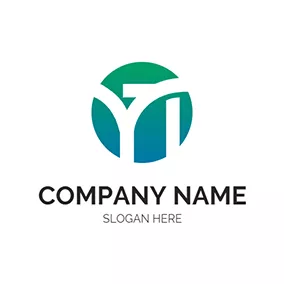 Yロゴ Circle Gradient Letter Y T logo design