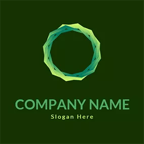 Knitting Logo Circle Green Knitting Flower logo design