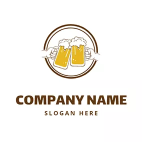 Bier Logo Circle Hands Friends Beer Cheers logo design