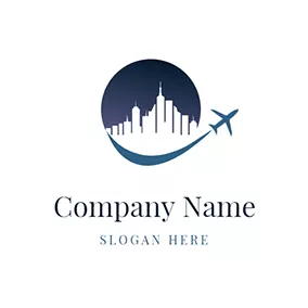 Travel Agency Logo Circle Hotel and Plane logo design