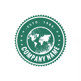 Logótipo De Carimbo Circle Map and Stamp logo design