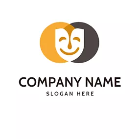 Drama Logo Circle Mask Smile Drama logo design