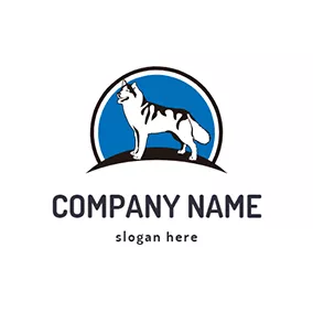 Shadow Logo Circle Shadow and Husky logo design