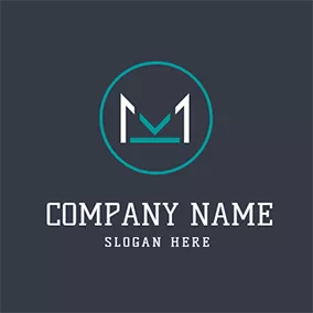 Mk Logo Circle Simple Abstract Letter M K logo design