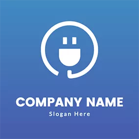 Smile Logo Circle Smile Face and Plug logo design