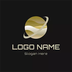 Planet Logo Circle Stripe Planet Saturn logo design