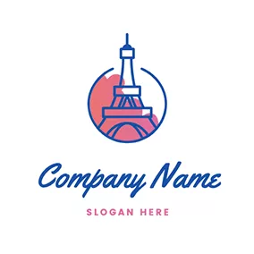 Construction Logo Circle Tower Paris logo design