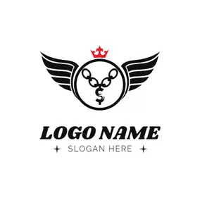 翅膀Logo Circle Wings and Necklace logo design