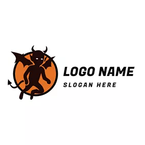 Satan Logo Circle Wings Little Satan logo design