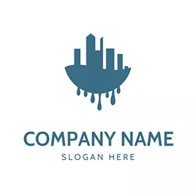 Environment & Green Logo City Building Melt Global Warming logo design