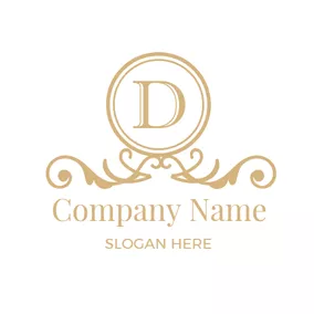 Letter Logo Classic Golden Letter D logo design