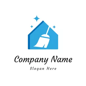 Life Logo Clean House and White Broom logo design