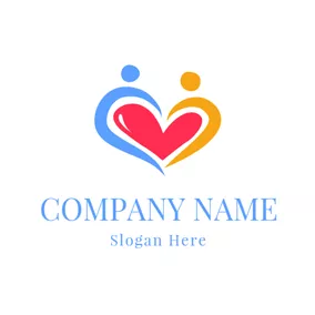 Non-profit Logo Close Couple and Red Heart logo design