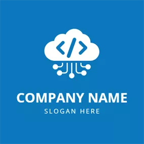 Science & Technology Logo Cloud Shape and Code logo design