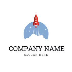 Science & Technology Logo Cloud Shape and Rocket logo design
