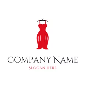 Fashion & Beauty Logo Coat Hanger and Red Skirt logo design