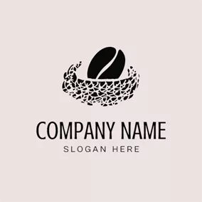 Bird Nest Logo Coffee Bean and Bird Nest logo design