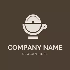 Music Logo Coffee CD and Doughnut logo design