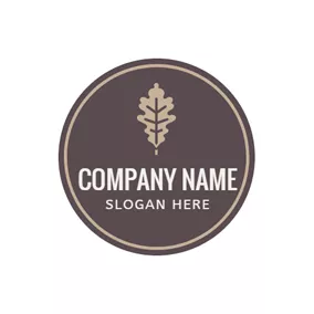 Abstract Logo Coffee Circle and Brown Leaf logo design