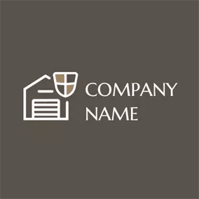 Storage Logo Coffee Shield and White Warehouse logo design