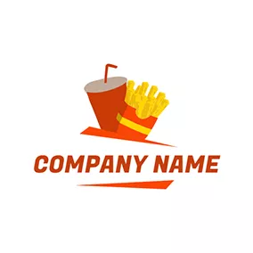 Restaurant Logo Cola and Fried Chips Icon logo design