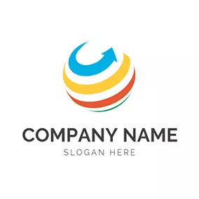 螺旋狀logo Color Arrow Globe Stripe Spiral logo design