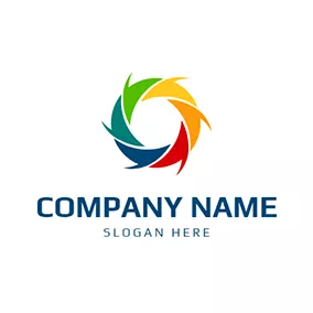 Art - Color Dart Shutter Round Swirl logo design