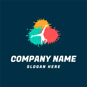 Paintball Logo Color Scrawl and Street Dance logo design