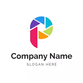Shutter Logo Colorful Abstract Lens logo design