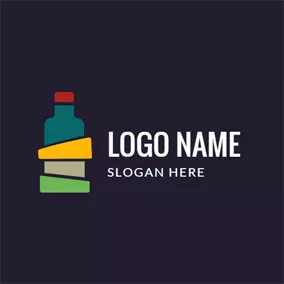 Alcohol Logo Colorful Alcohol Bottle Icon logo design