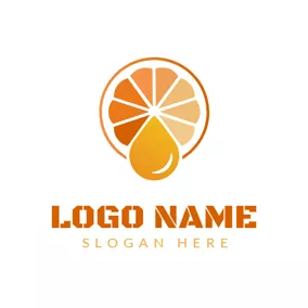 Food & Drink Logo Colorful and Cute Orange Slice logo design