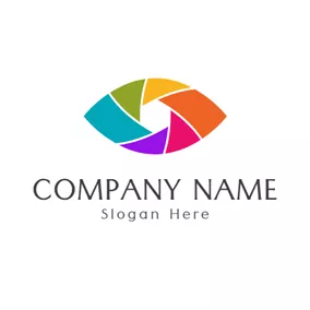 アート&エンターテイメントロゴ Colorful and Eye Shaped Lens logo design