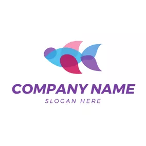 魚のロゴ Colorful Beautiful Fish logo design