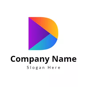 Letter Logo Colorful Big Letter D logo design