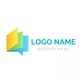 Dialogue Logo Colorful Book and Dialogue Box logo design